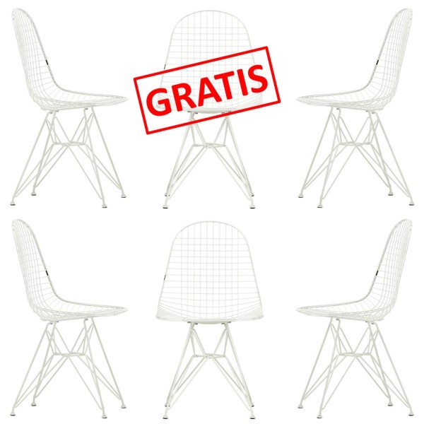 Vitra Stuhl Eames Wire Chair DKR 5+1 Paket White Edition