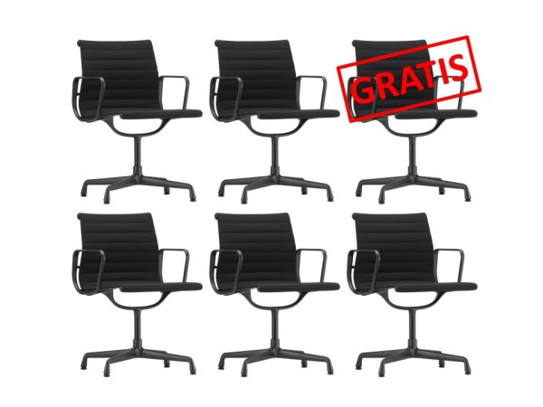 vitra Eames Aluminium Chair EA 104 schwarz 5+1 AKTION