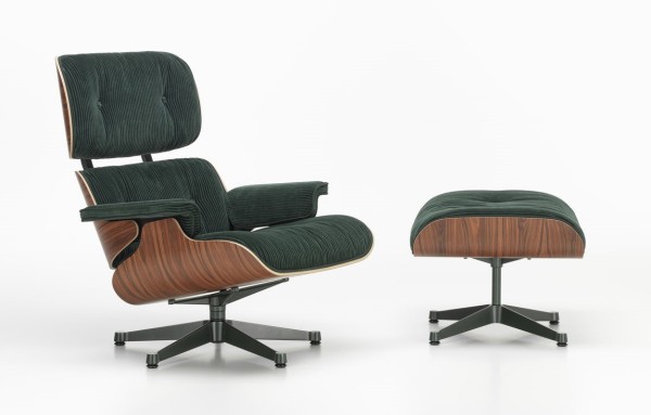Vitra Eames Lounge Chair + Ottoman XL Santos Palisander - Phlox/Stoff