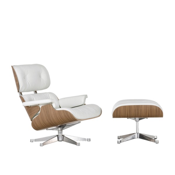 Vitra Sessel Eames Lounge Chair + Ottoman white