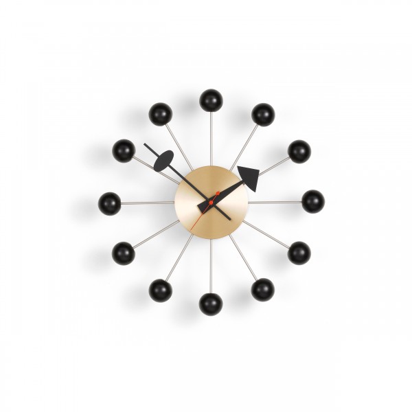vitra Wanduhr Ball Clock, schwarz Messing