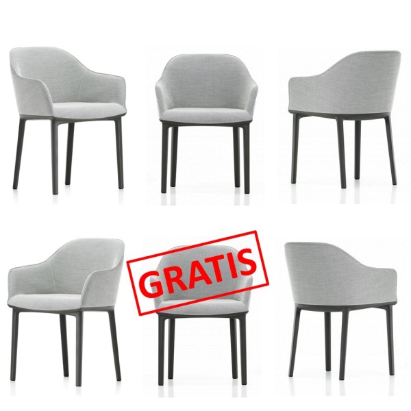 Vitra Stuhl Softshell Chair 4-Bein grau 5+1 AKTION