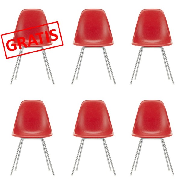 Vitra Stuhl Eames Fiberglass Side Chair DSX 5+1 Paket