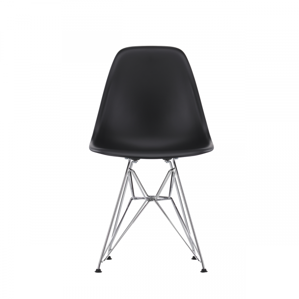 Vitra Stuhl Eames Plastic Chair DSR black RE, chrom quickship