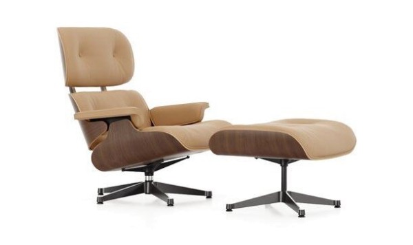 Vitra Sessel Eames Lounge Chair + Ottoman Leder Natural Caramel