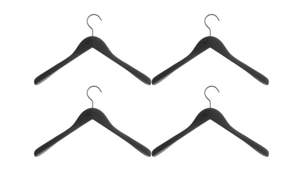 Hay Kleiderbügel - soft coat hanger wide - black - 4er Set